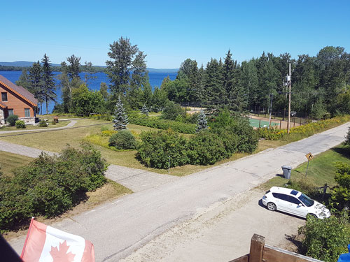 Great view from the second floor balcony on Lac Nominingue