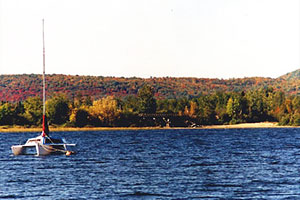 Sail boating on Lac Nominingue